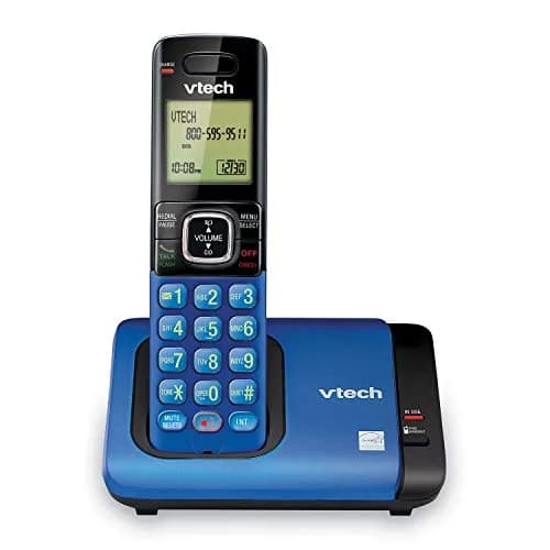 VTech CS6719-15 DECT 6.0 Cordless Phone with Caller ID/Call Waiting, 1 Handset Blue | Backlit Keypad & Display thumbnail 1