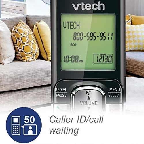 VTech CS6719-15 DECT 6.0 Cordless Phone with Caller ID/Call Waiting, 1 Handset Blue | Backlit Keypad & Display thumbnail 4