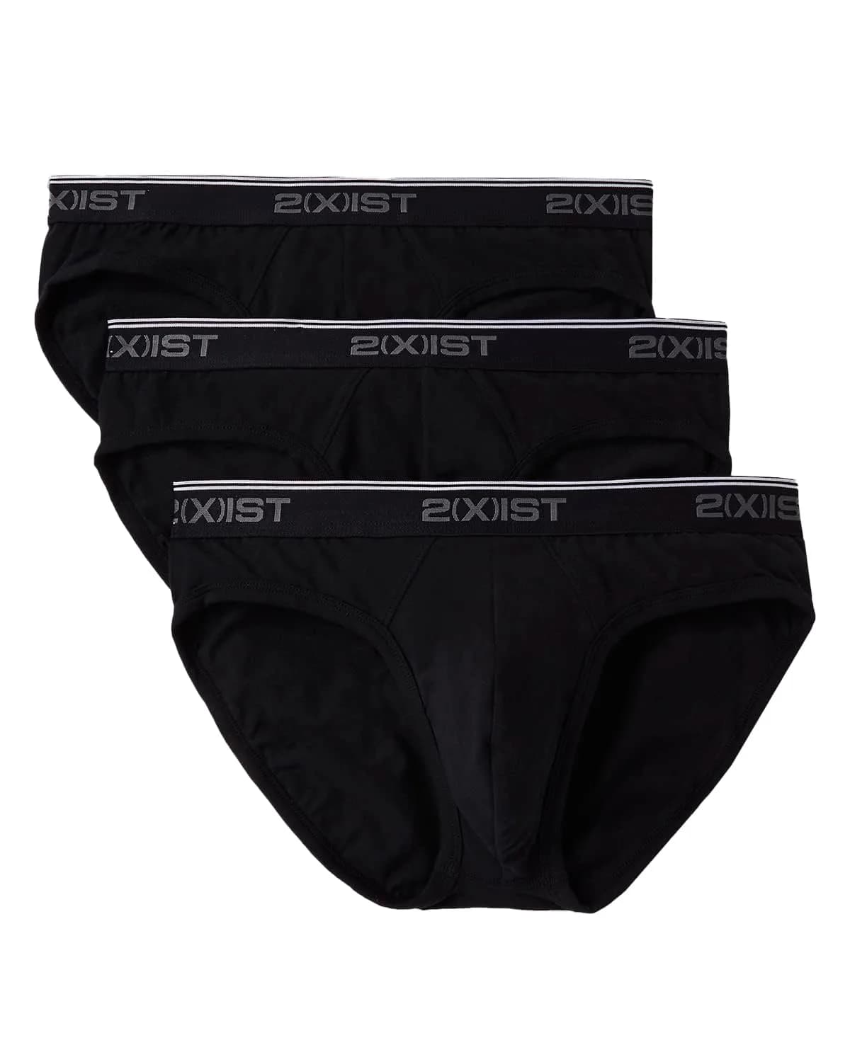 2(X)IST Cotton Stretch No Show Brief Black | Supportive, Seamless, Low Rise for Men — Black