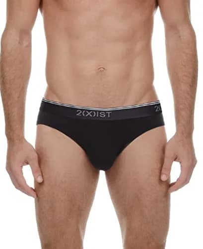 2(X)IST Cotton Stretch No Show Brief Black | Supportive, Seamless, Low Rise for Men thumbnail 2