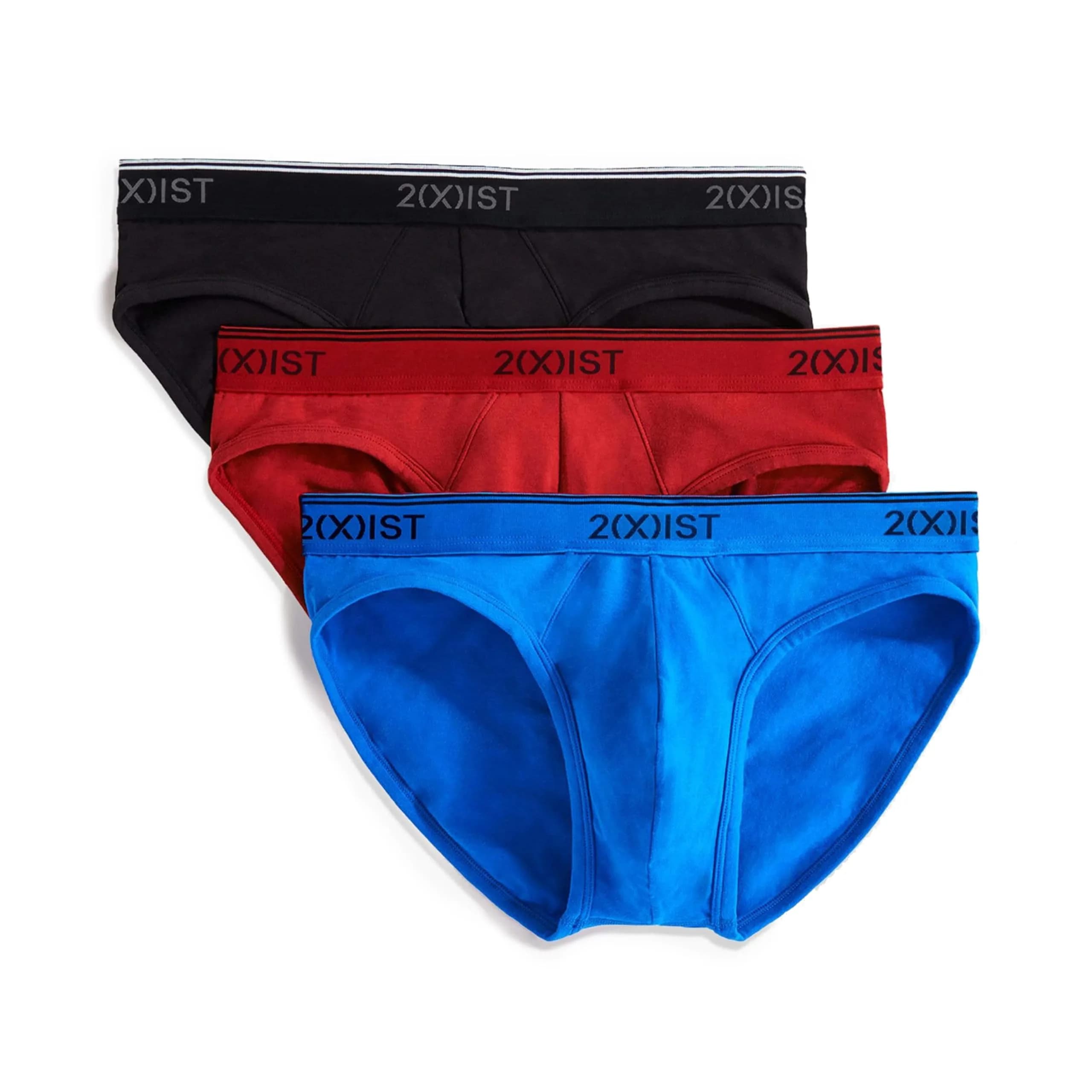 2(X)IST Cotton Stretch No Show Brief Black | Supportive, Seamless, Low Rise for Men