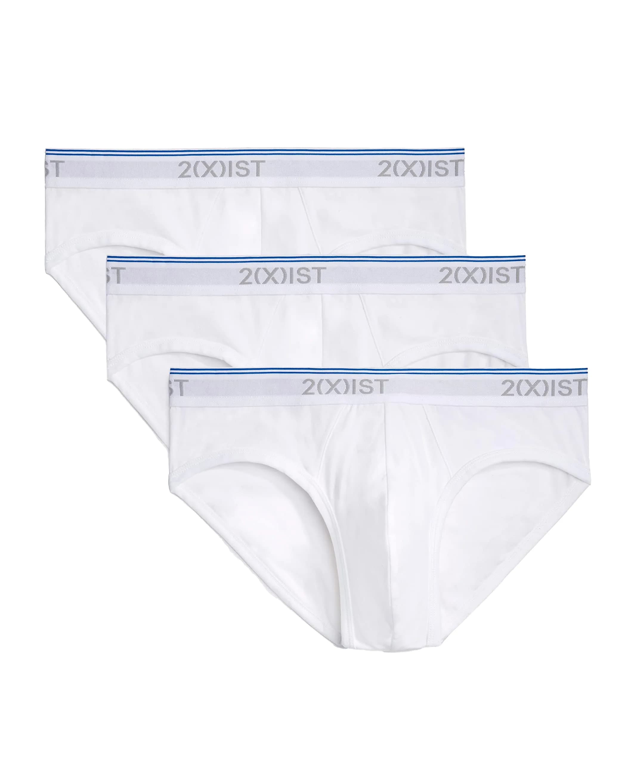 2(X)IST Cotton Stretch No Show Brief White LG | Supportive, Seamless, Low-Rise Comfort