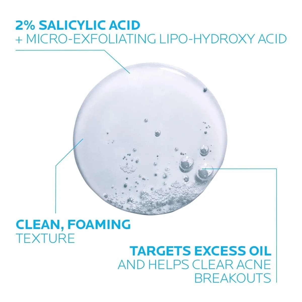 La Roche-Posay Effaclar Medicated Acne Face Wash 200ml (6.8 Fl Oz) | Dermatologist Tested for Oily & Sensitive Skin - view 2