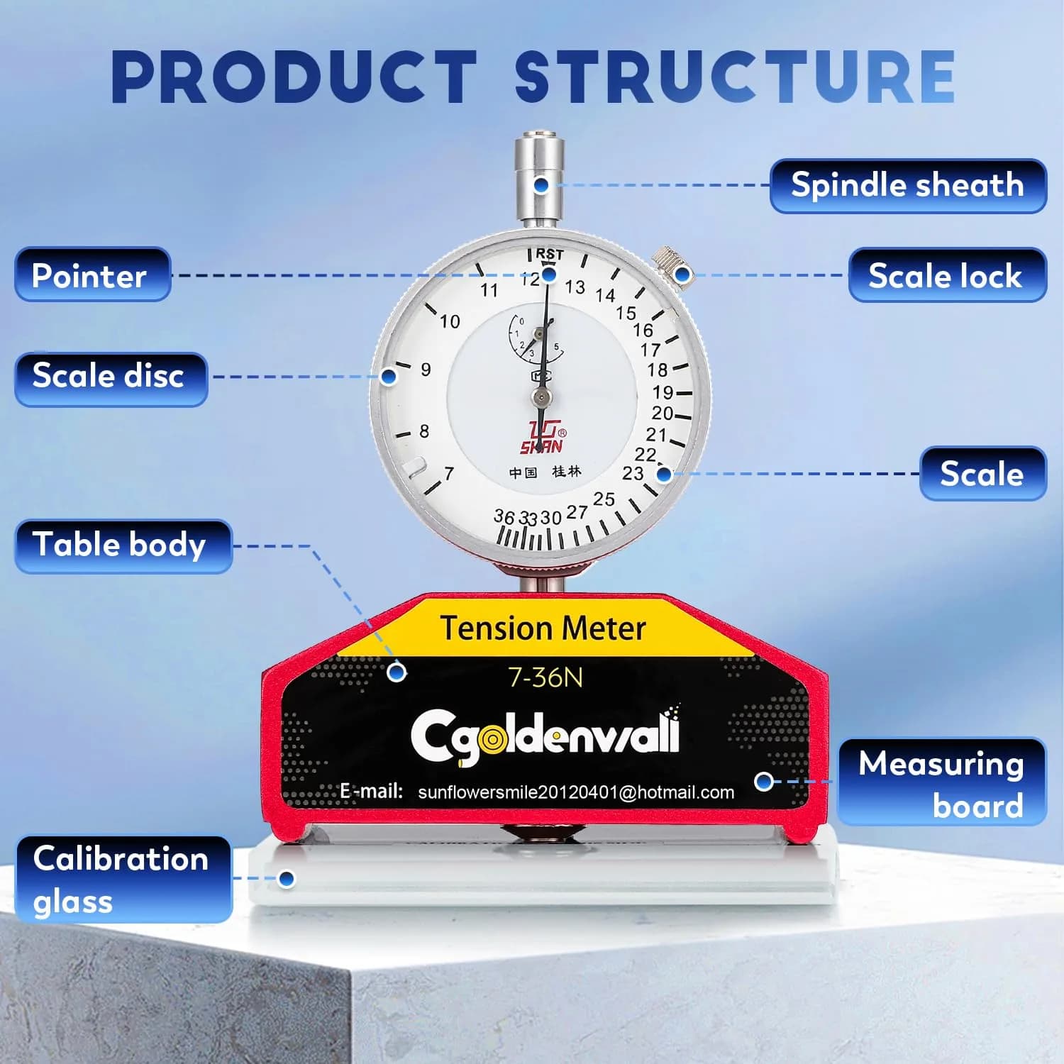 CGOLDENWALL High Precision Silk Screen Printing Tension Meter 7-36N | Accurate Force Measurement Tool - view 5