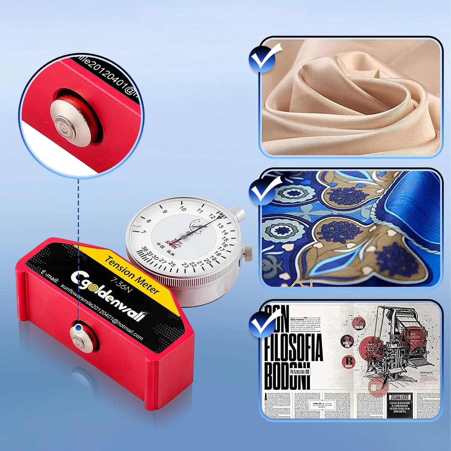 CGOLDENWALL High Precision Silk Screen Printing Tension Meter 7-36N | Accurate Force Measurement Tool - view 4