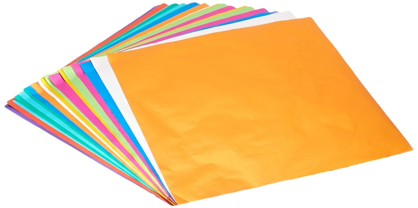 Aitoh Foil Origami Paper 25.1cm x 26cm (9.75"x9.75") | 18 Sheets, Made in Japan - main product image