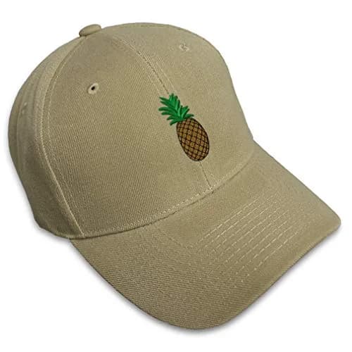 Speedy Pros Custom Baseball Cap Pineapple Embroidery 58cm | Food & Beverage Design, Unisex, Khaki thumbnail 1