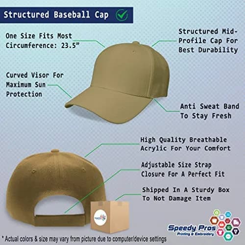 Speedy Pros Custom Baseball Cap Pineapple Embroidery 58cm | Food & Beverage Design, Unisex, Khaki thumbnail 2
