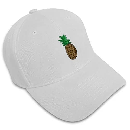 Speedy Pros White Baseball Cap | Pineapple Embroidery, Unisex, 100% Acrylic, Adjustable Fit thumbnail 1