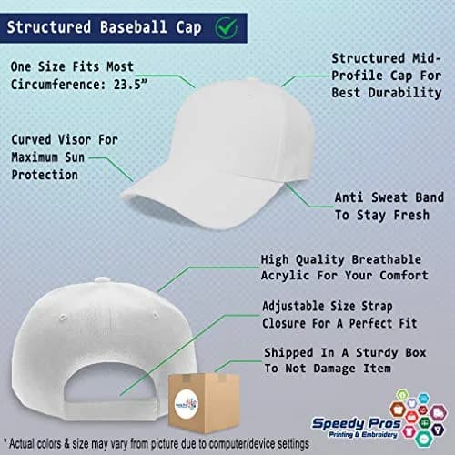 Speedy Pros White Baseball Cap | Pineapple Embroidery, Unisex, 100% Acrylic, Adjustable Fit thumbnail 2