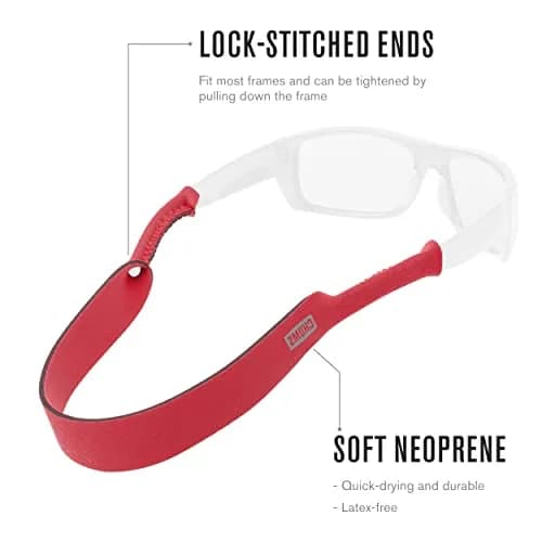 Chums Neoprene Classic Large Frame Eyewear Retainer - Red | 40.64cm (16") Floating Strap thumbnail 6