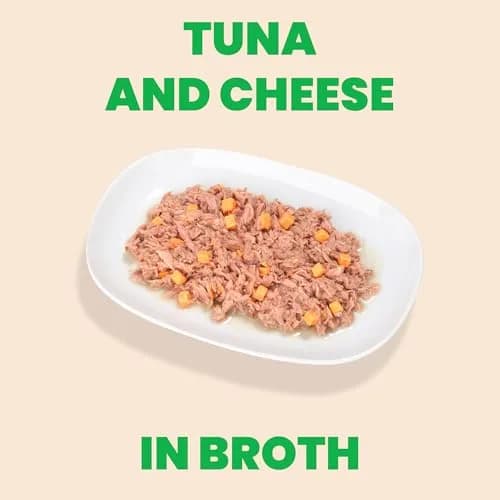 almo nature HQS Natural Wet Cat Food Tuna and Cheese in Broth, Grain-Free, 2.47 oz (Pack of 24) | Natural, Grain-Free, High Moisture thumbnail 2