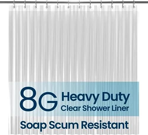 LiBa Shower Curtain PEVA 8G 72x72 Inch Waterproof Clear | Non-Toxic, Mildew Resistant, Rustproof Grommets thumbnail 1