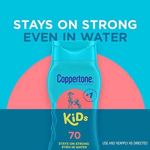 Coppertone Kids Sunscreen Lotion SPF 70 Water Resistant 8 Fl Oz | Pediatrician Recommended, Broad Spectrum UVA/UVB thumbnail 3