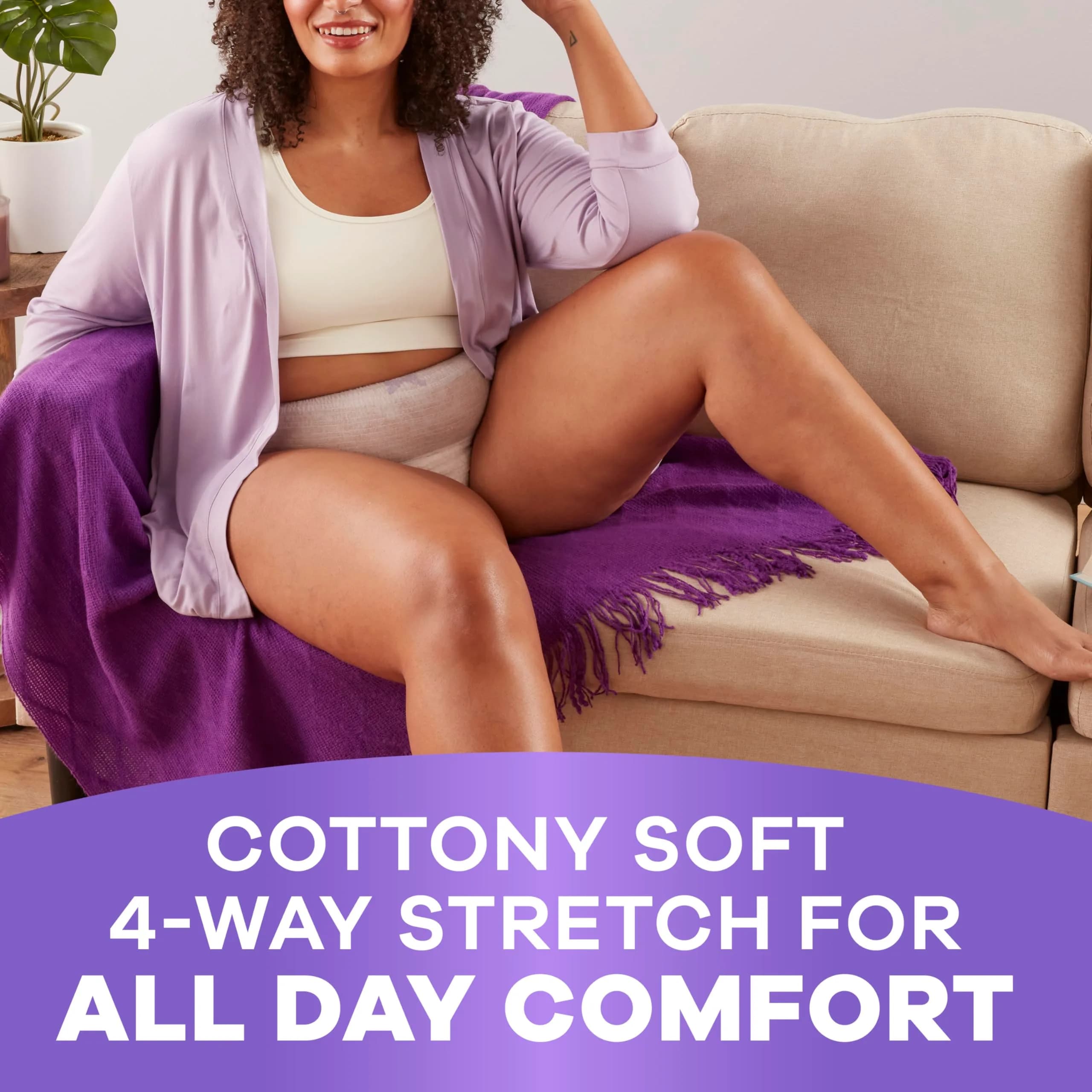 Always Discreet Women's Incontinence Underwear XL Violet | Max Absorbency 12-Hour Protection - view 7