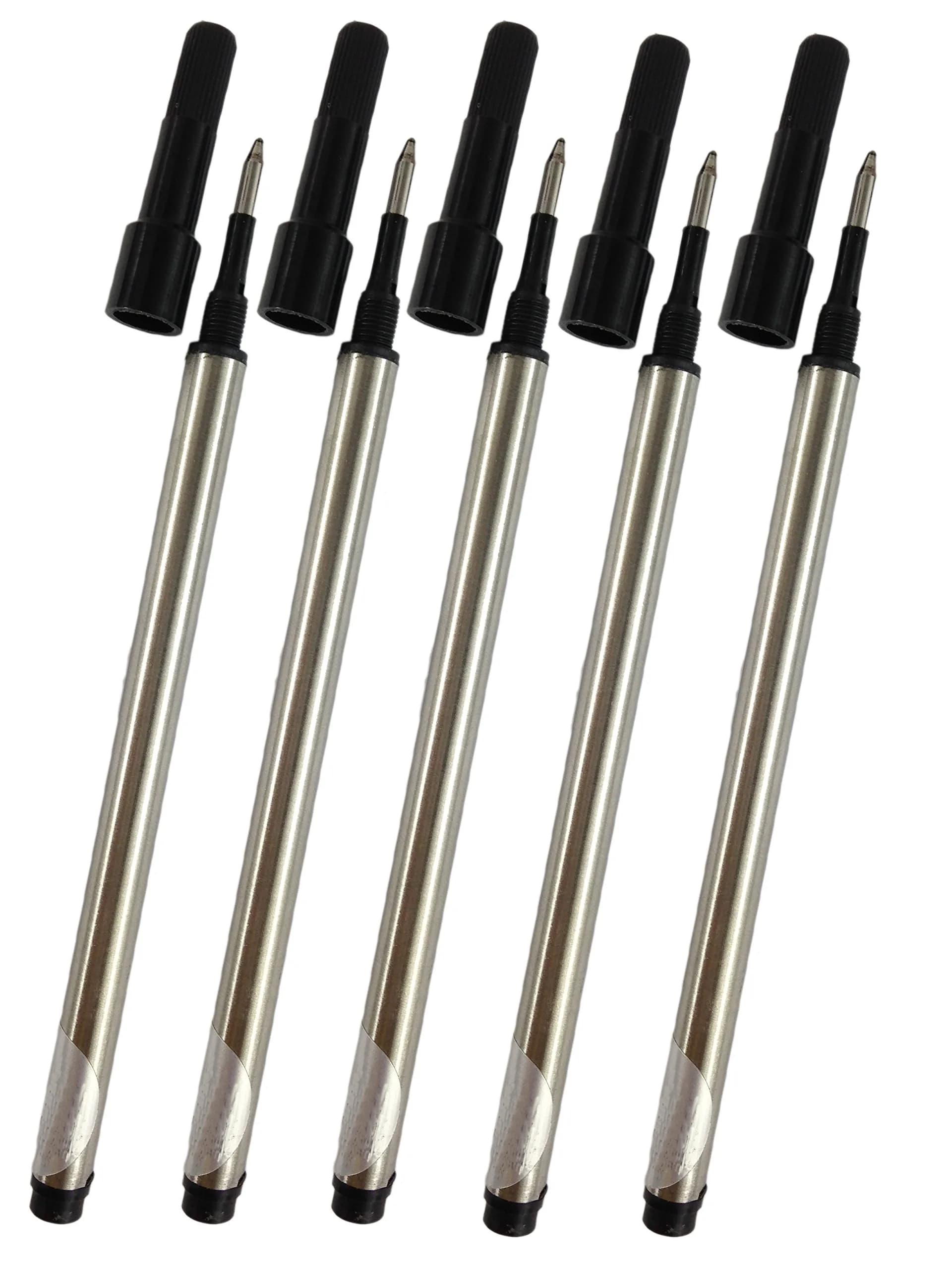 Gullor Spiral Refills for Jinhao Rollerball Pen | Blue Ink, 0.7mm, Set of 10 — Black