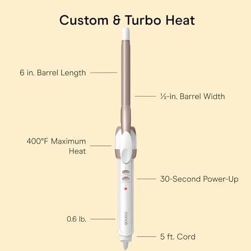 Conair Double Ceramic 1/2-Inch Curling Iron White/Rose Gold | Creates Tight Curls All Day thumbnail 4