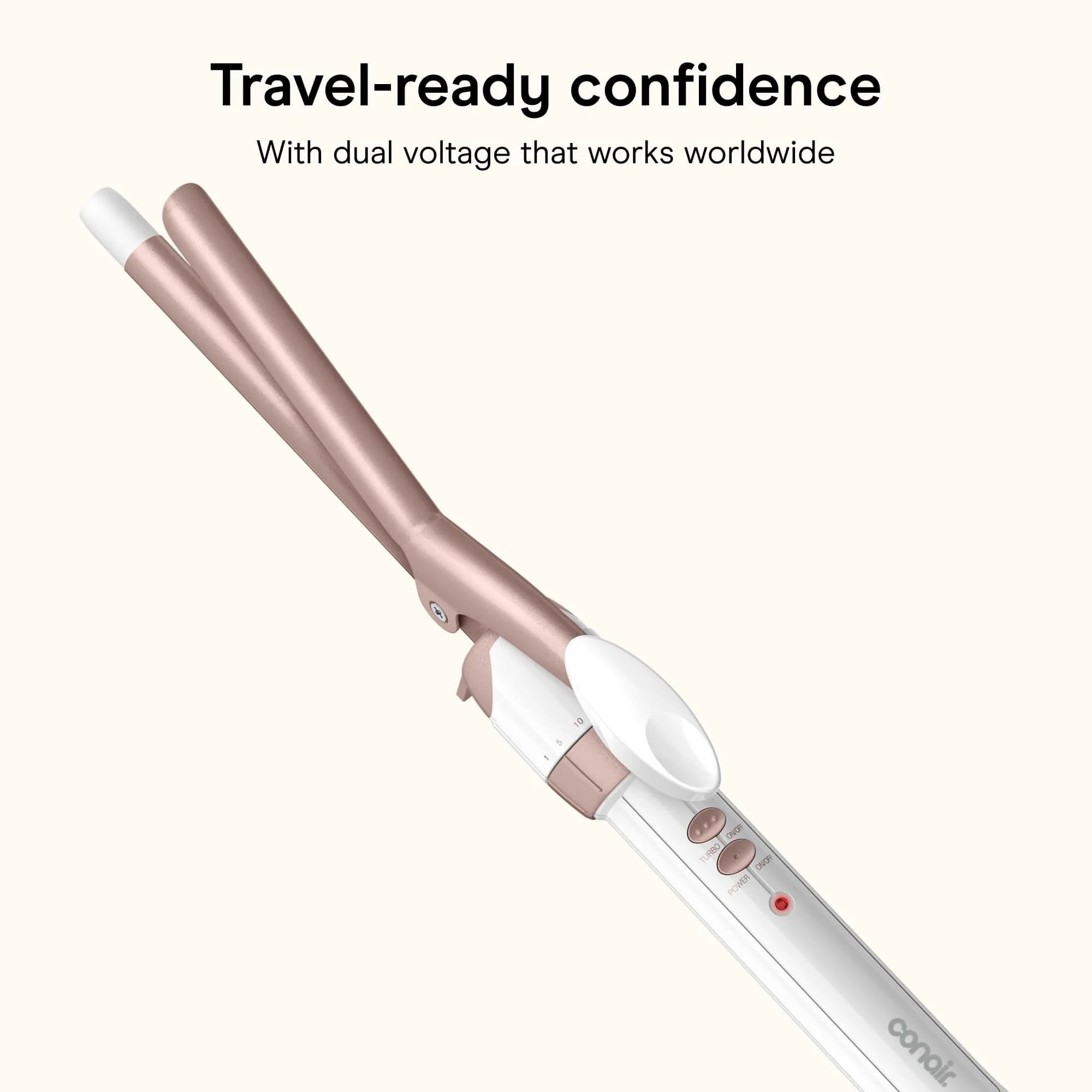 Conair Double Ceramic 1/2-Inch Curling Iron White/Rose Gold | Creates Tight Curls All Day - view 6