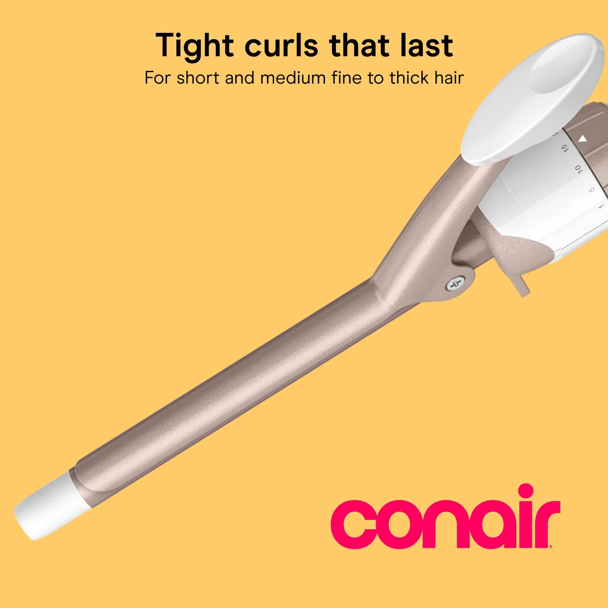 Conair Double Ceramic 1/2-Inch Curling Iron White/Rose Gold | Creates Tight Curls All Day - view 2