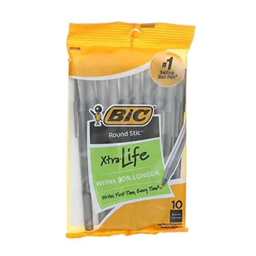 BIC Round Stic Ballpoint Pens | 1.0mm Medium Point, 40 Count, Black Ink, Non-Refillable thumbnail 1