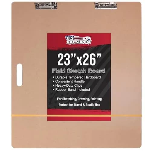 U.S. Art Supply 23" x 26" Artist Sketch Tote Board - Lightweight Hardboard | Portable & Durable Art Surface thumbnail 1