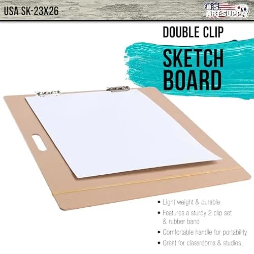 U.S. Art Supply 23" x 26" Artist Sketch Tote Board - Lightweight Hardboard | Portable & Durable Art Surface thumbnail 2