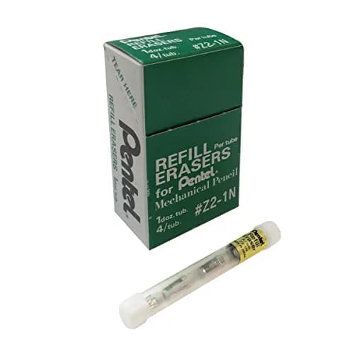 Pentel Refill Eraser for Mechanical Pencils 12 Tubes | White, 4 Erasers Per Tube, Japan-Style thumbnail 1