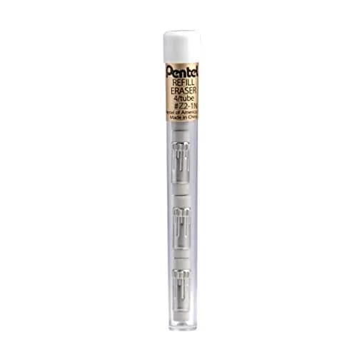 Pentel Refill Eraser for Mechanical Pencils 12 Tubes | White, 4 Erasers Per Tube, Japan-Style thumbnail 2