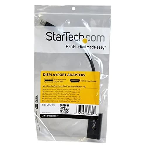 StarTech.com Active Mini DisplayPort to HDMI Adapter 15cm Cable | 4K 30Hz, 1080p, DPCP thumbnail 4