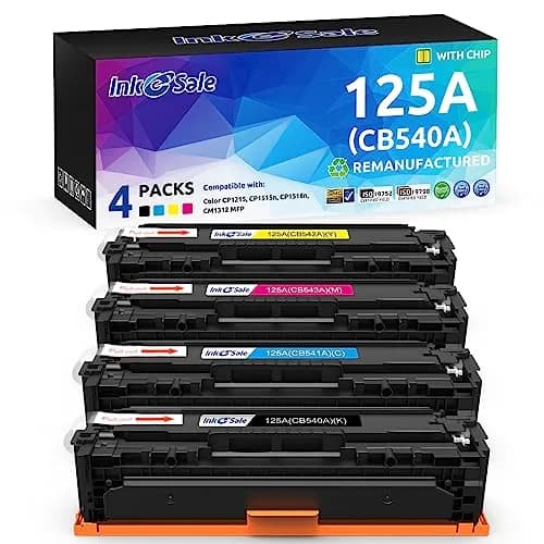 INK E-SALE 125A Remanufactured Toner Cartridge Replacement for HP CB540A 4-Pack | High Page Yield & Compatibility thumbnail 1