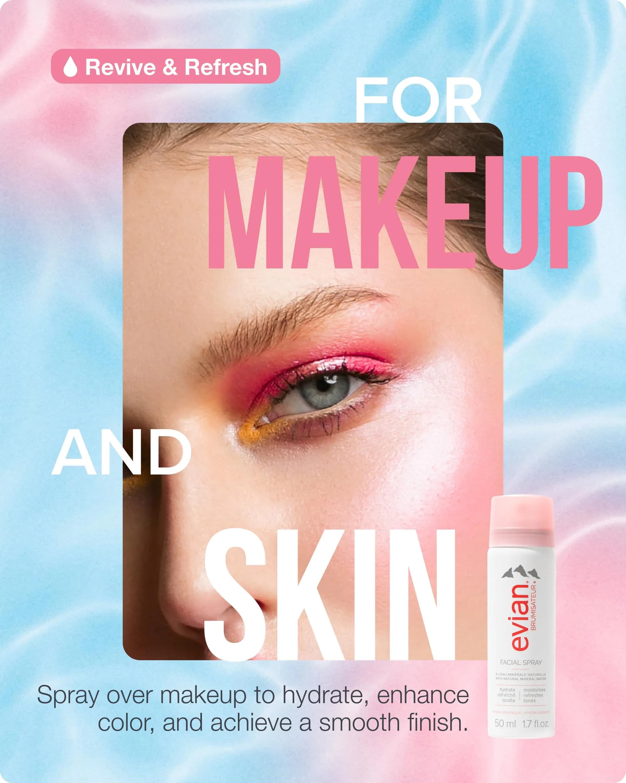Evian Facial Spray 50ml (1.7 Fl Oz) 6-Pack | Hydrating Mineral Mist for Face & Skin - view 5
