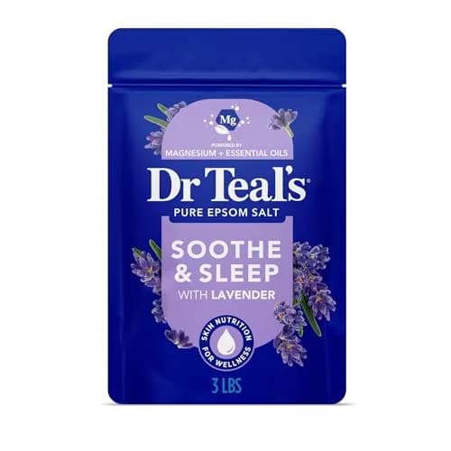 Dr Teal's Epsom Salt Soaking Solution, Soothe & Sleep Lavender, 1.36 kg (48 oz) | USA Import for Muscle Relief thumbnail 1