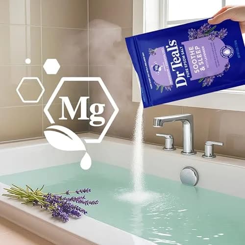 Dr Teal's Epsom Salt Soaking Solution, Soothe & Sleep Lavender, 1.36 kg (48 oz) | USA Import for Muscle Relief thumbnail 5