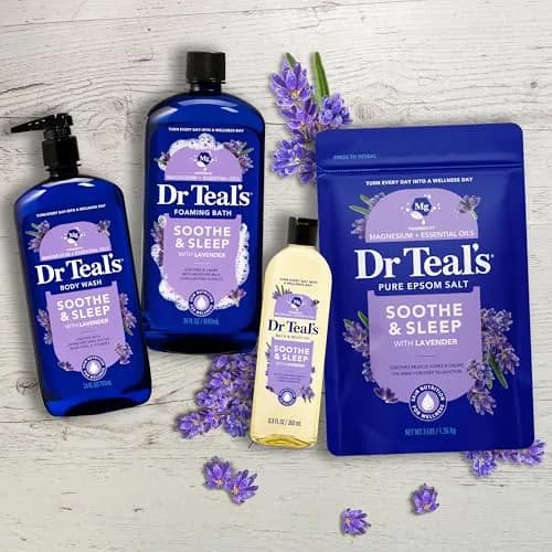 Dr Teal's Epsom Salt Soaking Solution, Soothe & Sleep Lavender, 1.36 kg (48 oz) | USA Import for Muscle Relief thumbnail 8