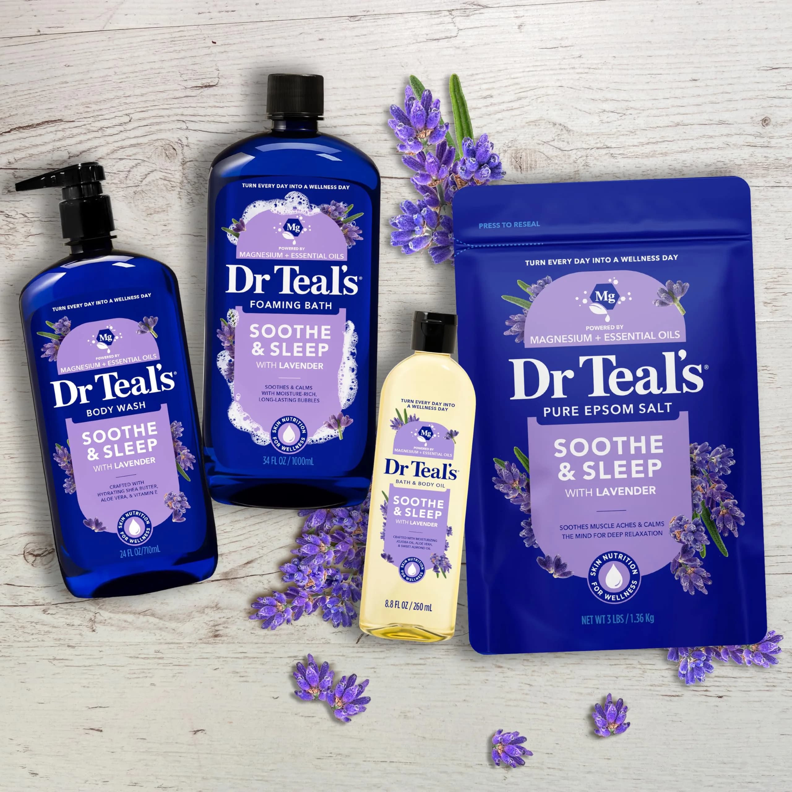 Dr Teal's Epsom Salt Soaking Solution, Soothe & Sleep Lavender, 1.36 kg (48 oz) | USA Import for Muscle Relief - view 8