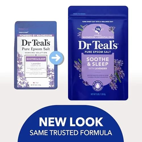 Dr Teal's Epsom Salt Soaking Solution, Soothe & Sleep Lavender, 1.36 kg (48 oz) | USA Import for Muscle Relief thumbnail 3