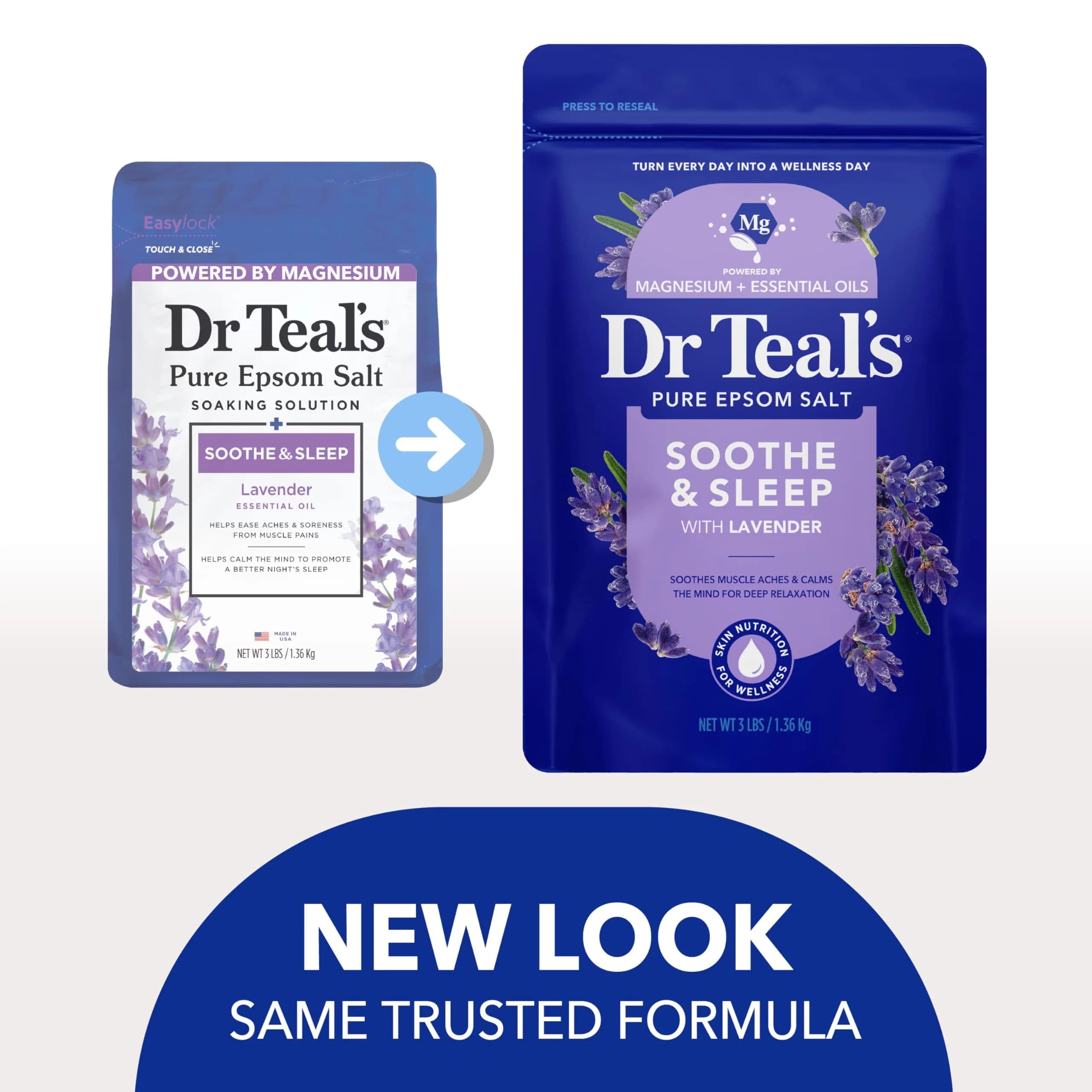 Dr Teal's Epsom Salt Soaking Solution, Soothe & Sleep Lavender, 1.36 kg (48 oz) | USA Import for Muscle Relief - view 3