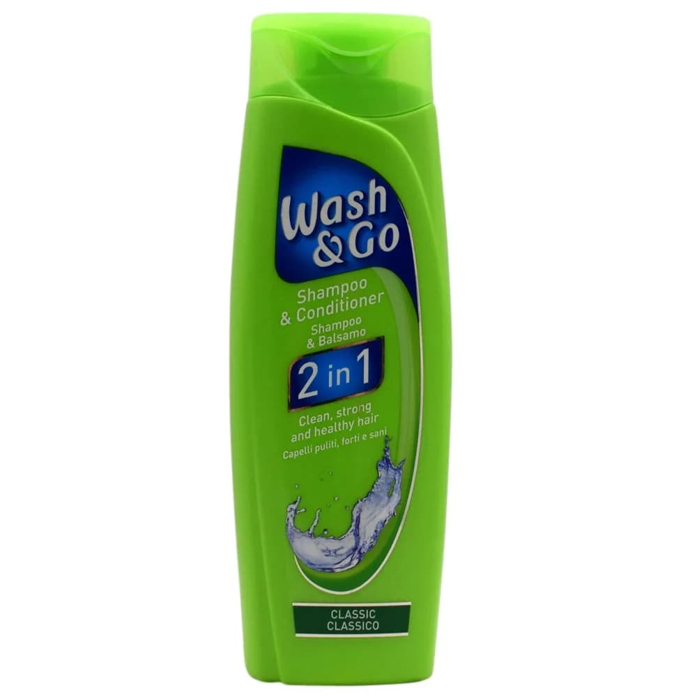 Wash & Go 2in1 Shampoo & Conditioner Set – All Hair Types, 6 x 200ml, USA Import