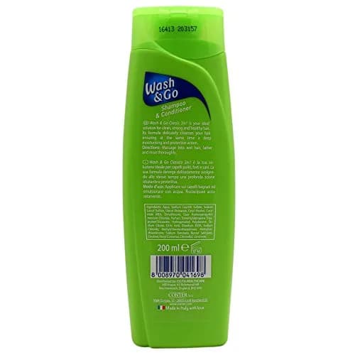 Wash & Go 2in1 Shampoo & Conditioner Set – All Hair Types, 6 x 200ml, USA Import thumbnail 2