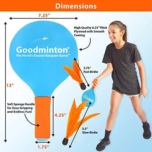 Goodminton The World's Easiest Racquet Game Set 33cm (13in) | Fun Indoor Outdoor Paddle Game thumbnail 5