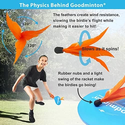 Goodminton The World's Easiest Racquet Game Set 33cm (13in) | Fun Indoor Outdoor Paddle Game thumbnail 2