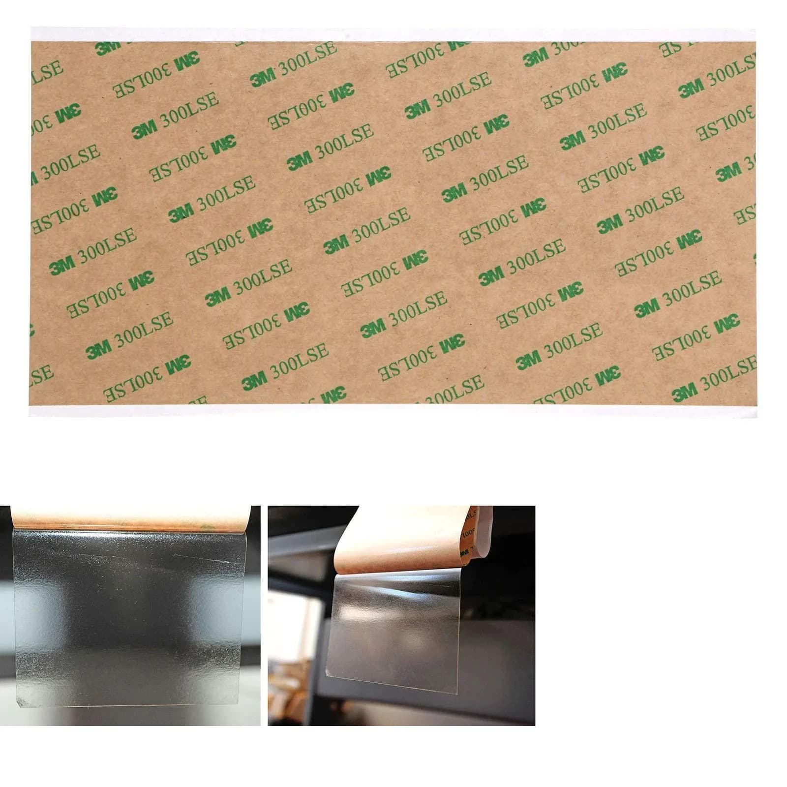 3M 300LSE 4" x 8" Heavy Duty Double Sided Adhesive Sheet Tape | High Bond Transfer Tape - main product image