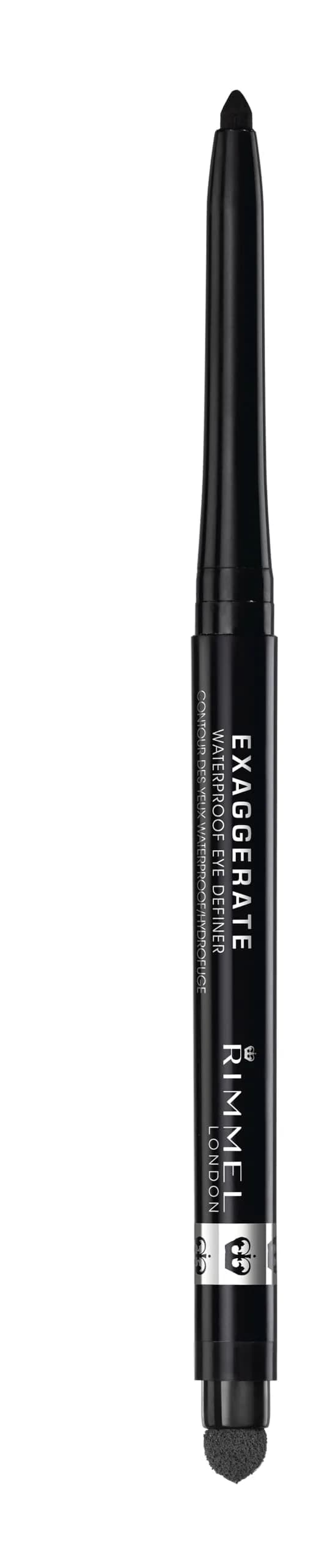 Rimmel London Exaggerate Waterproof Eye Definer Eyeliner Pencil, Blackest Black, 1 Count - main product image