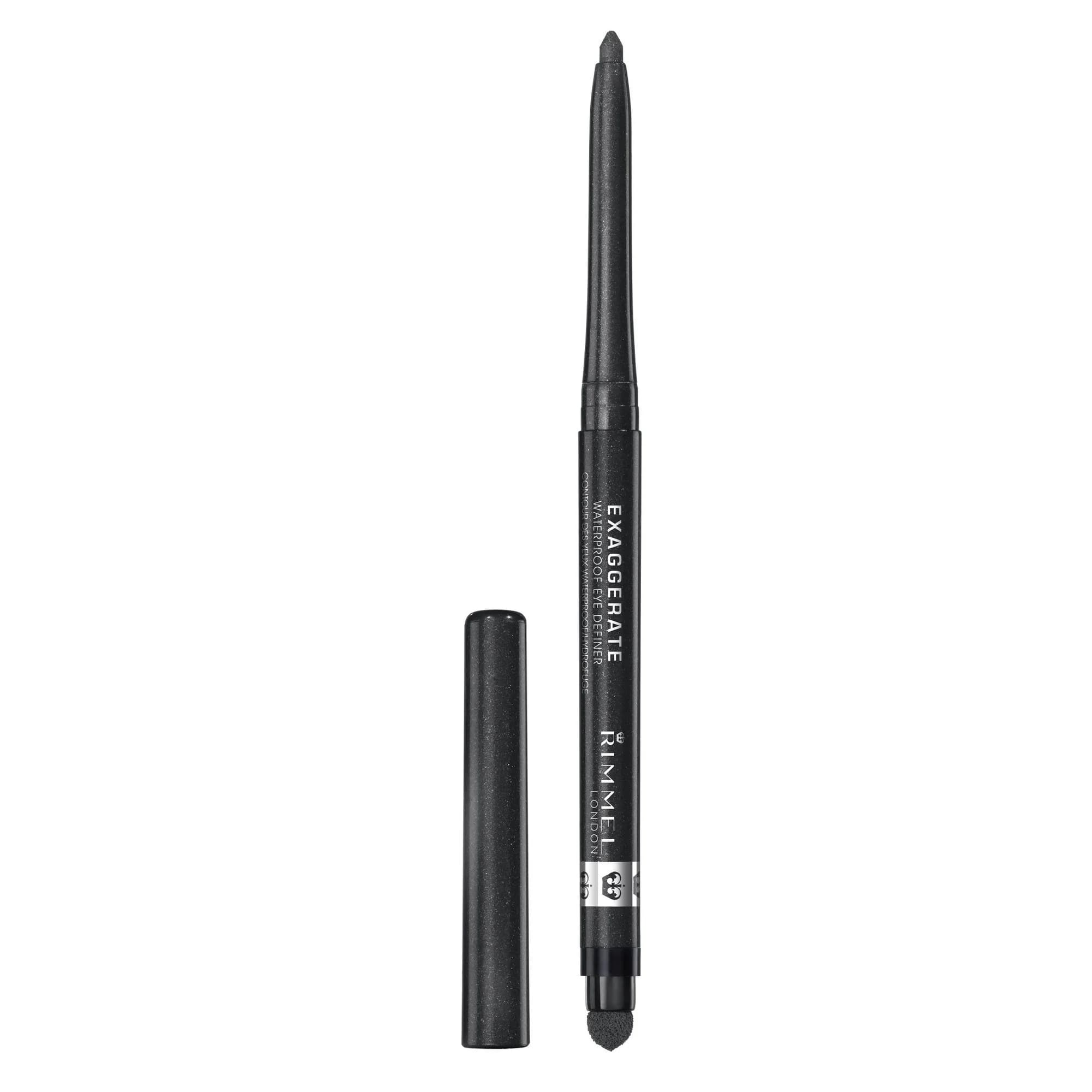 Rimmel London Exaggerate Waterproof Eye Definer Eyeliner, Starlit Black | Highly Pigmented, Long-Wearing, Built-In Smudger - main product image