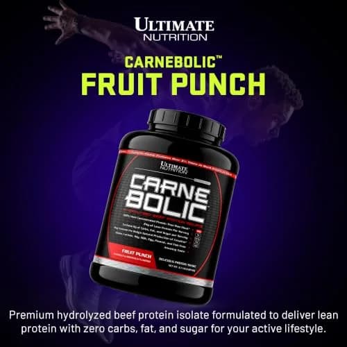 Ultimate Nutrition CarneBOLIC Beef Protein Isolate, Fruit Punch, 4 lb | Hydrolyzed Beef Protein for Muscle & Power thumbnail 2