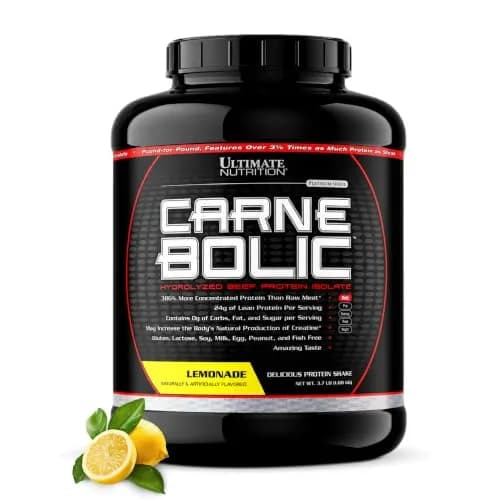 Ultimate Nutrition CarneBOLIC Beef Protein Isolate, Lemonade, 4 lb | Hydrolyzed, Dairy-Free, Keto & Paleo Friendly thumbnail 1