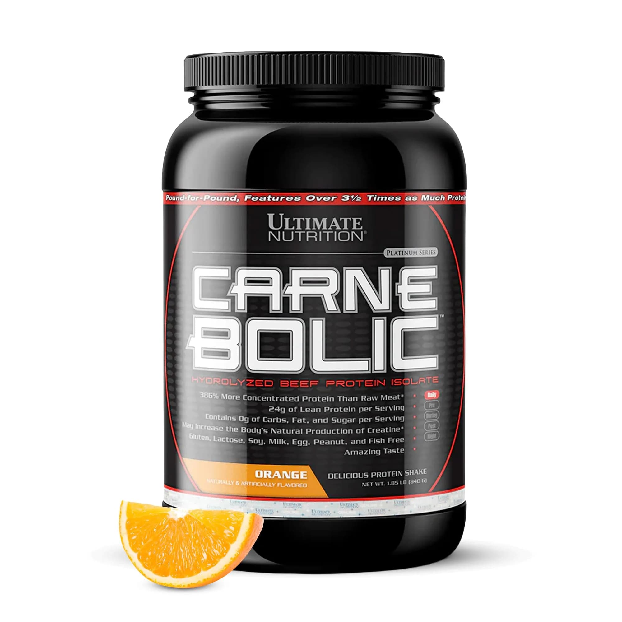 Ultimate Nutrition CarneBOLIC Beef Protein Isolate, Orange, 2 lb | Hydrolyzed, Dairy-Free, Keto & Paleo Friendly — Orange
