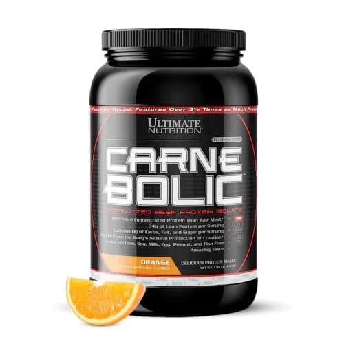 Ultimate Nutrition CarneBOLIC Beef Protein Isolate, Orange, 2 lb | Hydrolyzed, Dairy-Free, Keto & Paleo Friendly thumbnail 1
