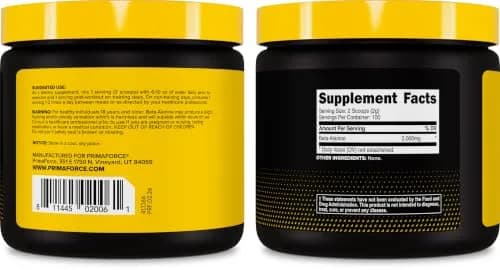 Primaforce Beta Alanine Powder 200g (7.1oz) | NSF Certified GMP Compliant Facility thumbnail 5
