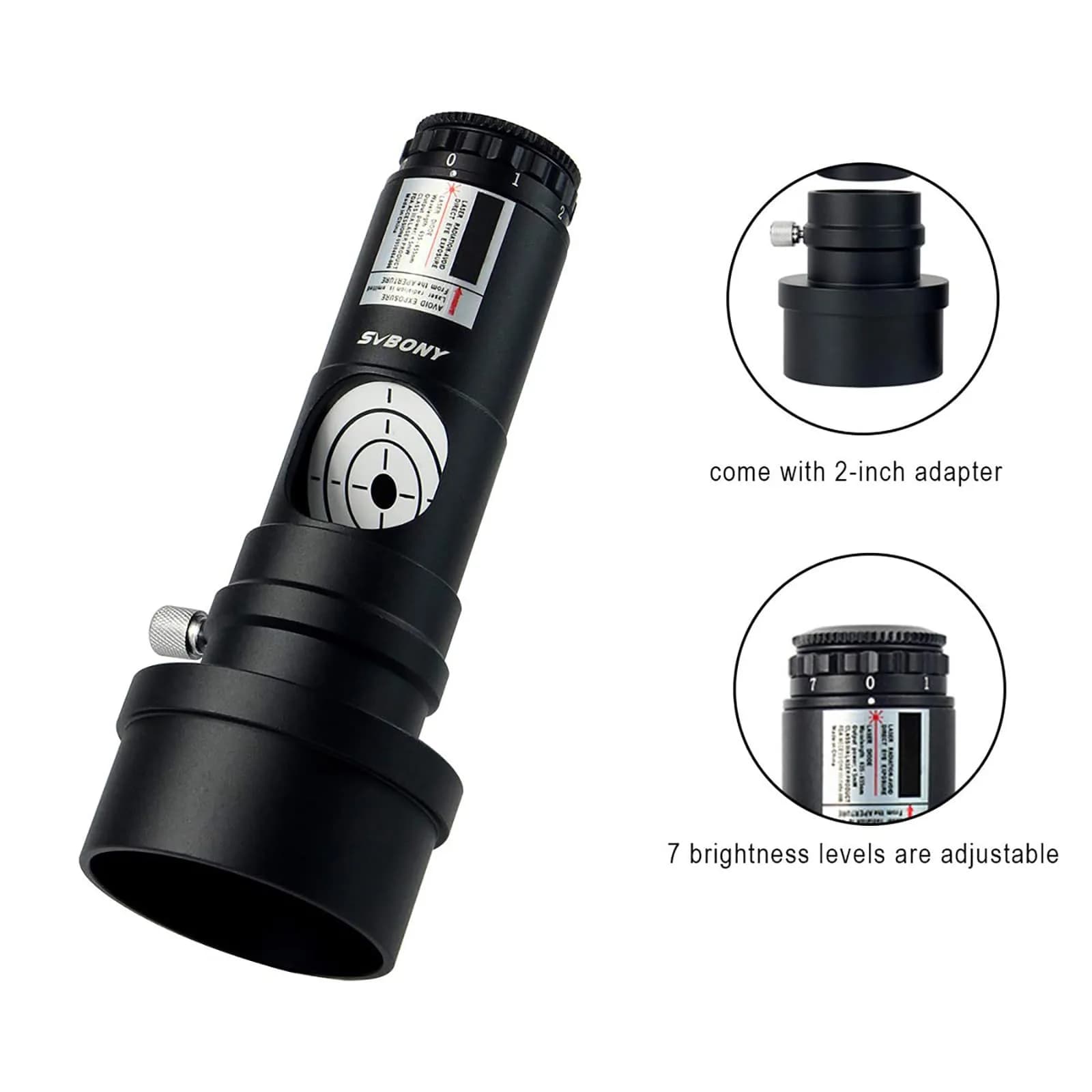 SVBONY Red Laser Collimator 1.25"/2" with 7 Brightness Levels | Newtonian & SCT Telescope Alignment Tool - view 2